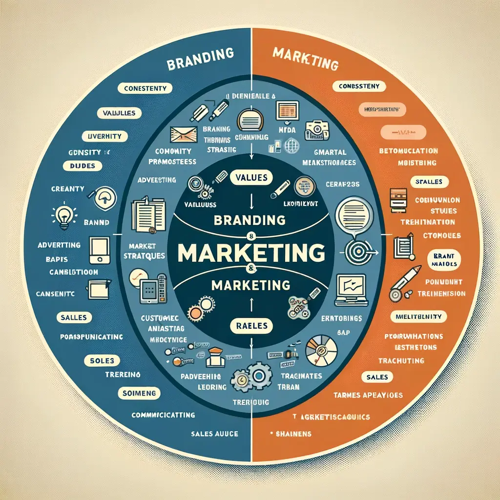 Branding VS Marketing Venn Diagram